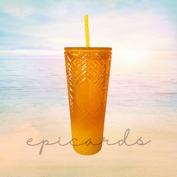 Starbucks Other - Starbucks Summer 2022 Mango Ombre Jeweled Tumbler Cold Cup Venti 24oz